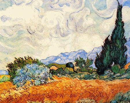 Vincent Van Gogh Wheat Field With Cypresses Spain oil painting art